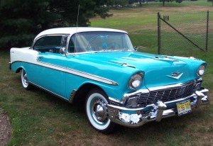 1956 Chevrolet Bel Air blue white ma 300x206 Way Back Wednesday: The Chevy Bel Airs Golden Years